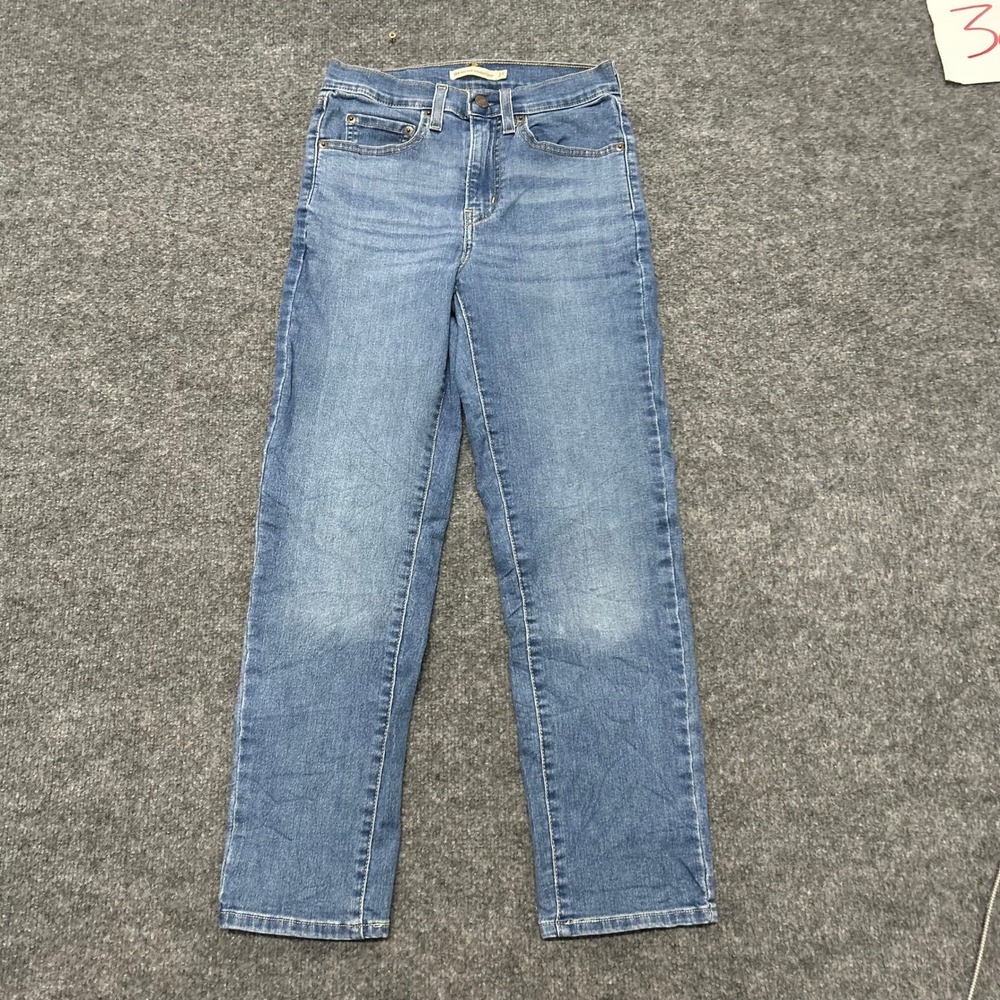 Levi's Jeans Womens Size 27 Blue 724 High Rise Straight Crop Denim Stretch